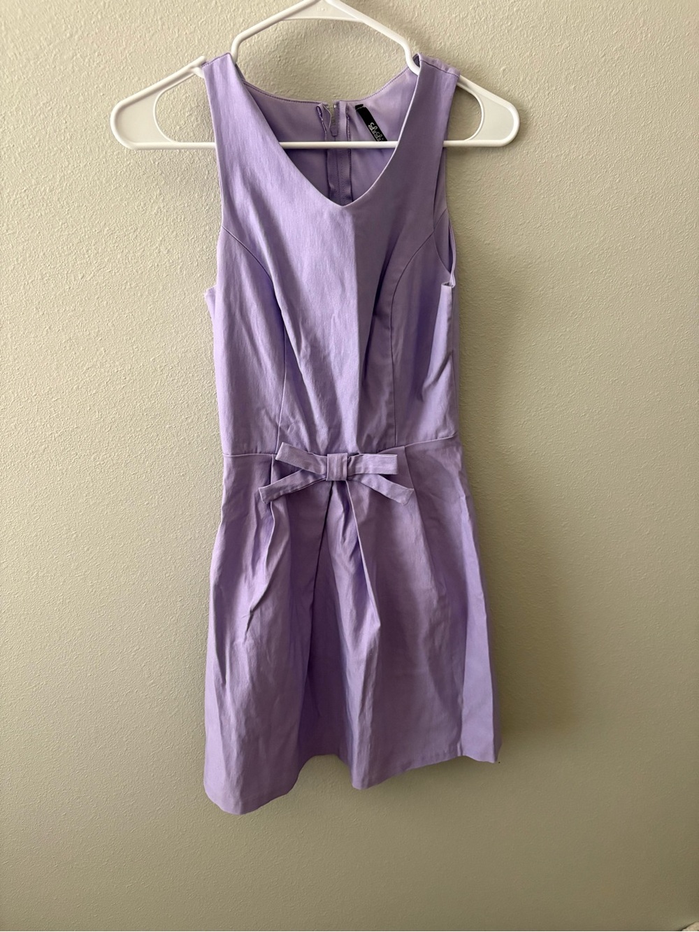 Lulu's Lavender Sleeveless Mini Dress with Waist Bow
